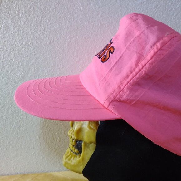 RARE Vintage American Needle California Angels Snap Back Hat Nylon Neon Pink - Picture 7 of 12